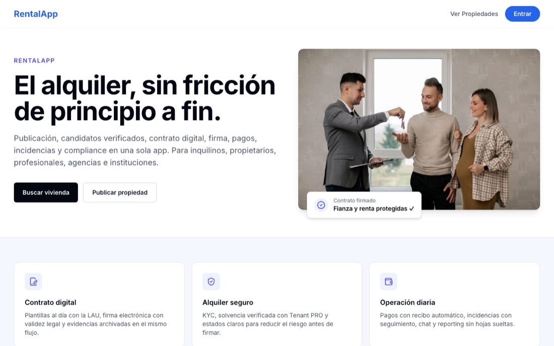 Captura de RentalApp